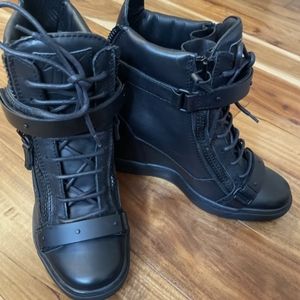 Giuseppe Zanotti Wedge Leather Sneaker Sz 10